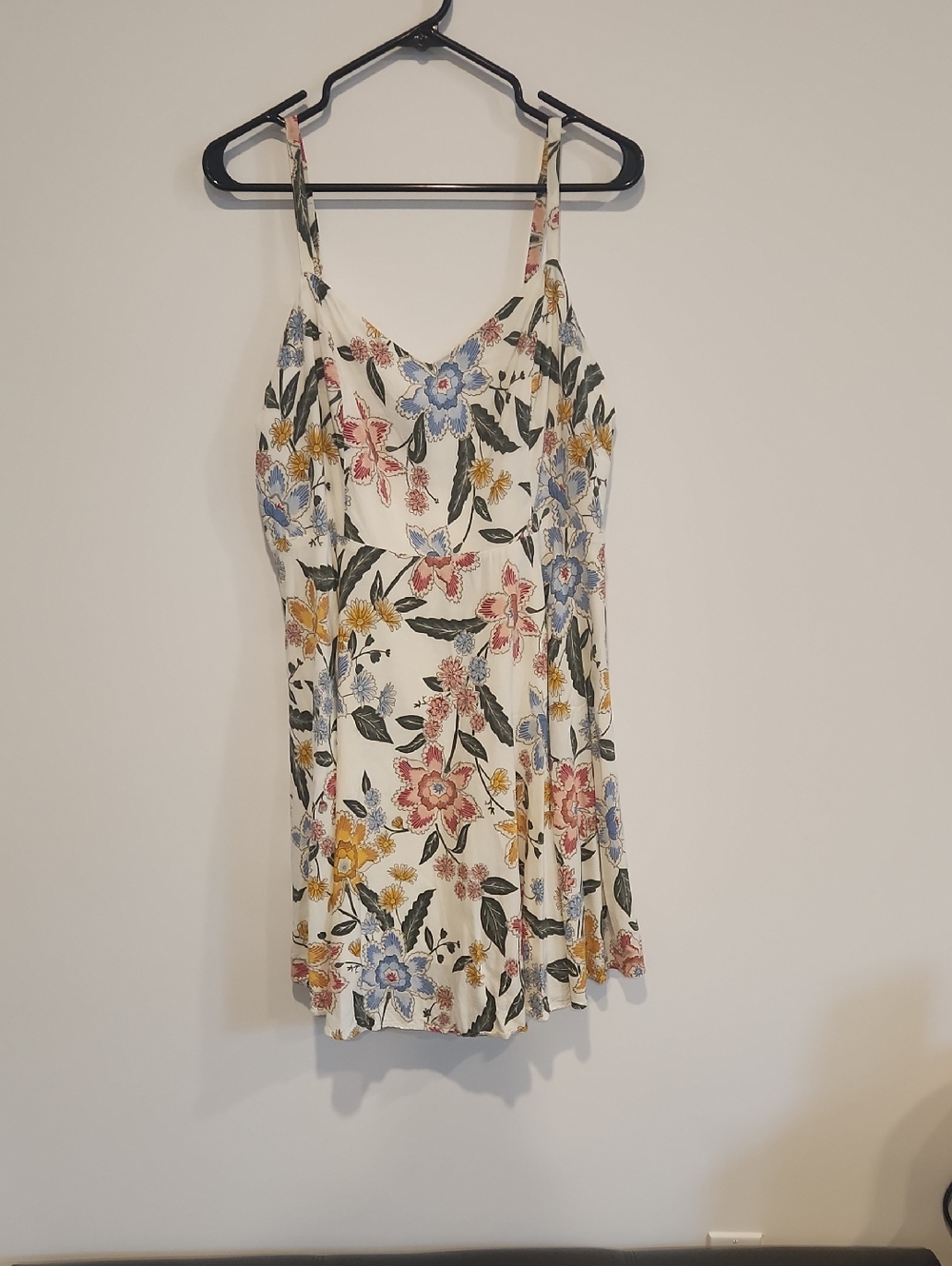 Old Navy Cream Floral Cami with Blue, Pink & Yellow Accents